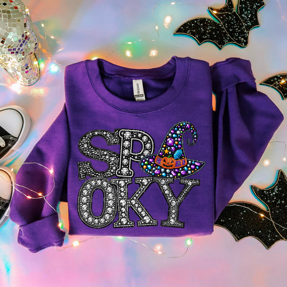 Spooky witch hat COLORFUL rhinestones ABD 45662 DTF transfer