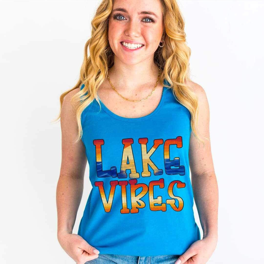 Lake vibes sunset colors 26332 DTF transfer
