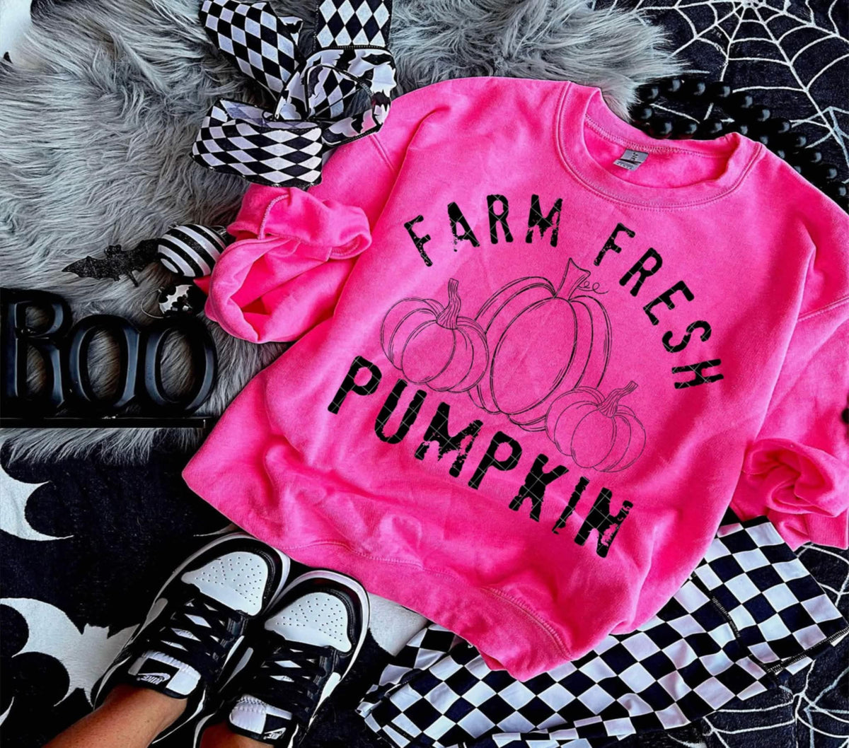 Farm Fresh Pumpkins BLACK (Linda) DTF Transfer