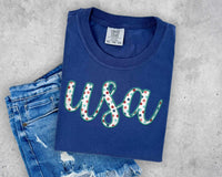 USA cursive embroidery 26343 DTF transfer