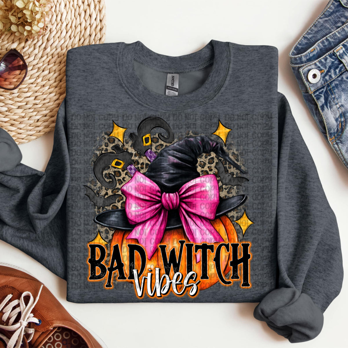Bad Witch Pumpkin Pink Bow (VP) DTF transfer