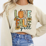 Love fall y’all fall patterned 36395 DTF transfer