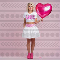 Love (pink sequin faux) 16720 DTF Transfer