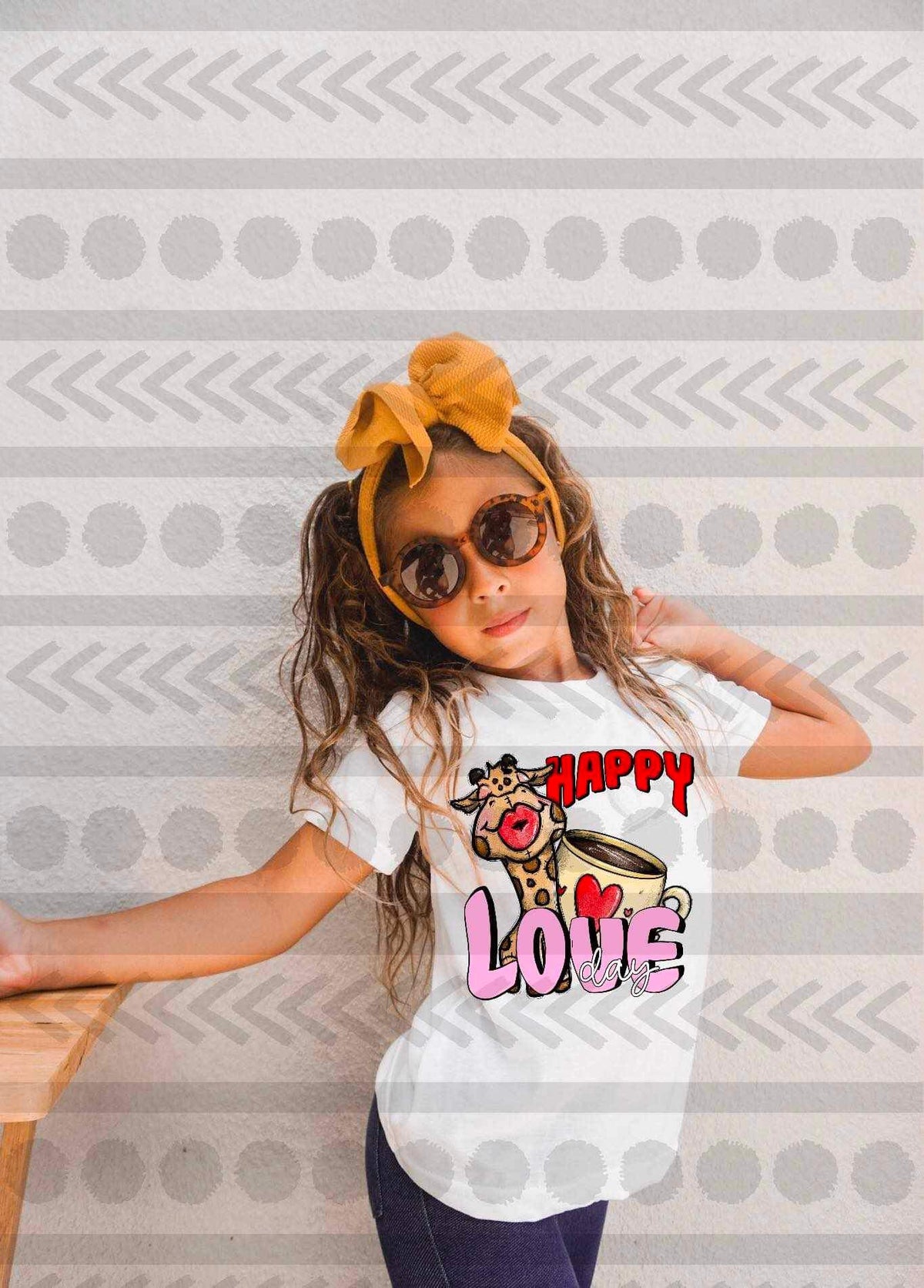 Happy love day (giraffe and mug) 16718 DTF Transfer