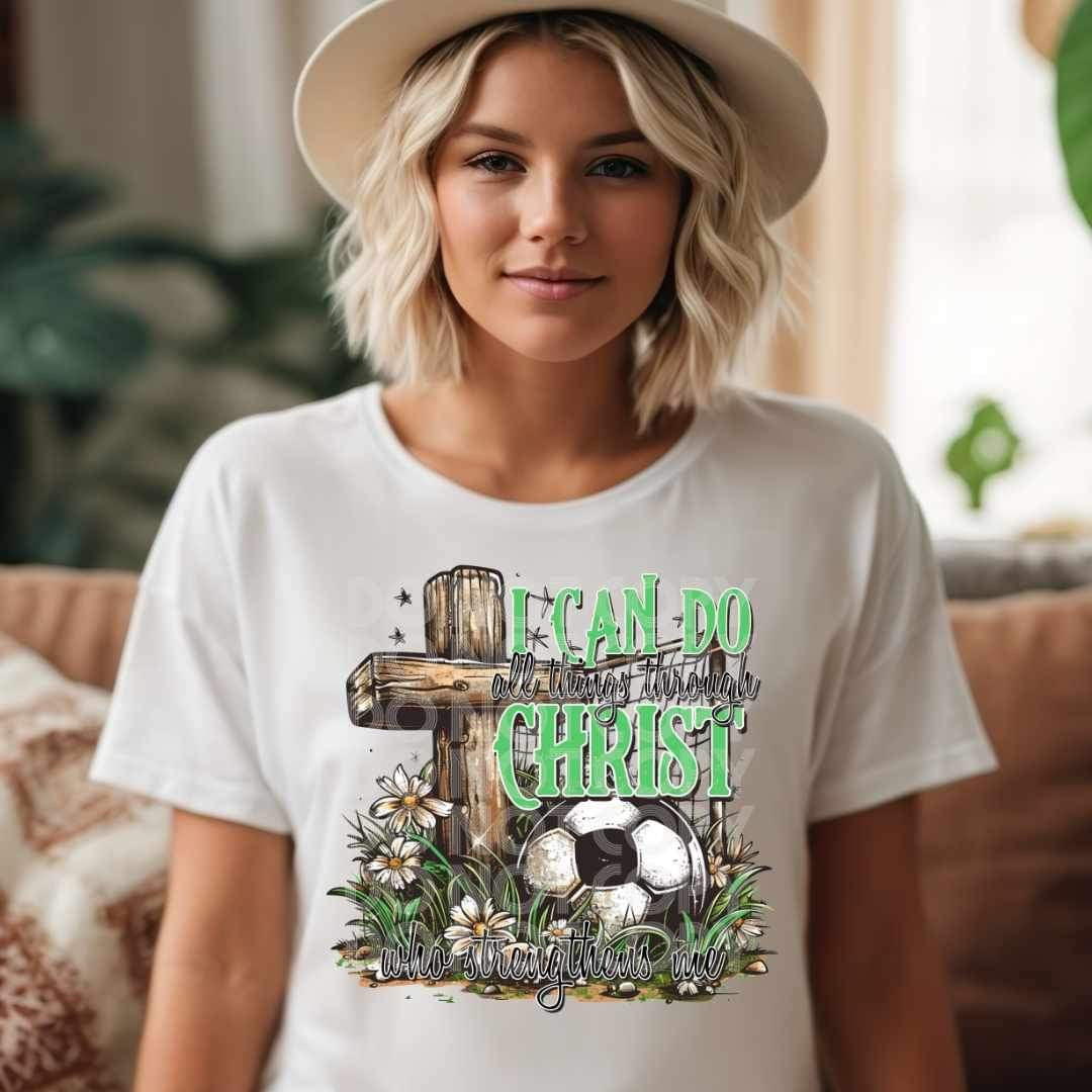 I can do all things through christ who strengthens me cross and ball (SSD) 26356 DTF transfer