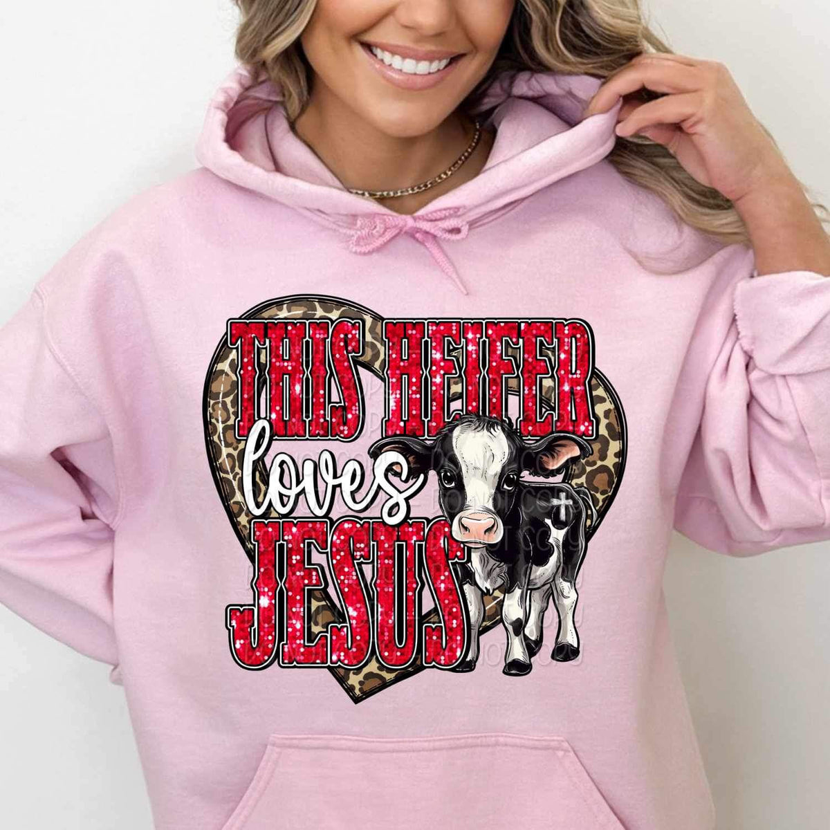 This heifer loves jesus (cow heart) 16702 DTF Transfer