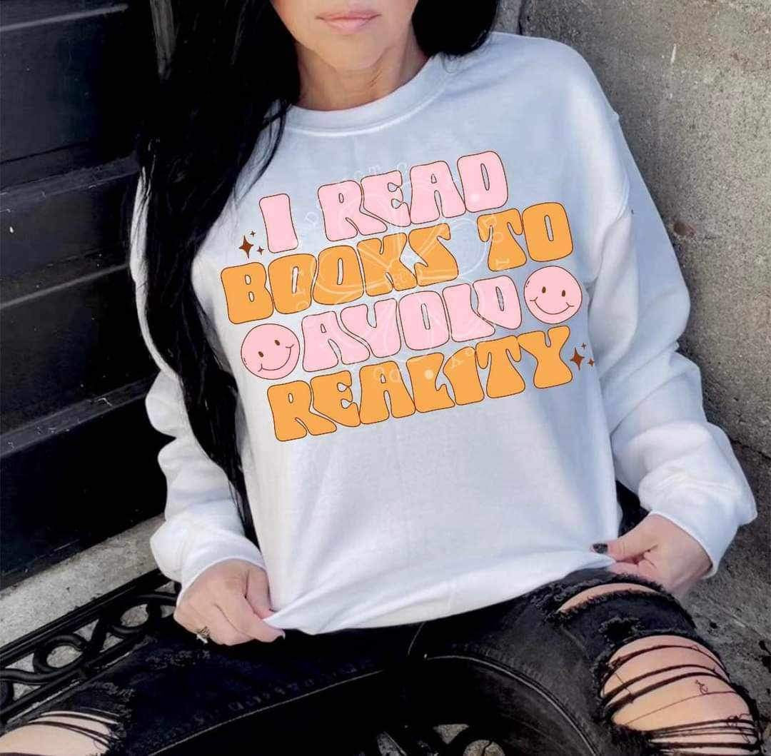 I read books to avoid reality (LYTTLE) 26410 DTF transfer