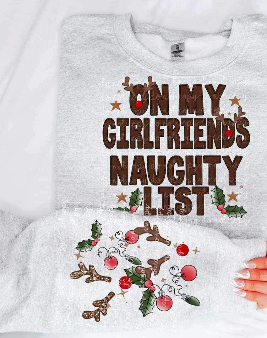 On my girlfriends naughty list FRONT MMD 16755 DTF Transfer