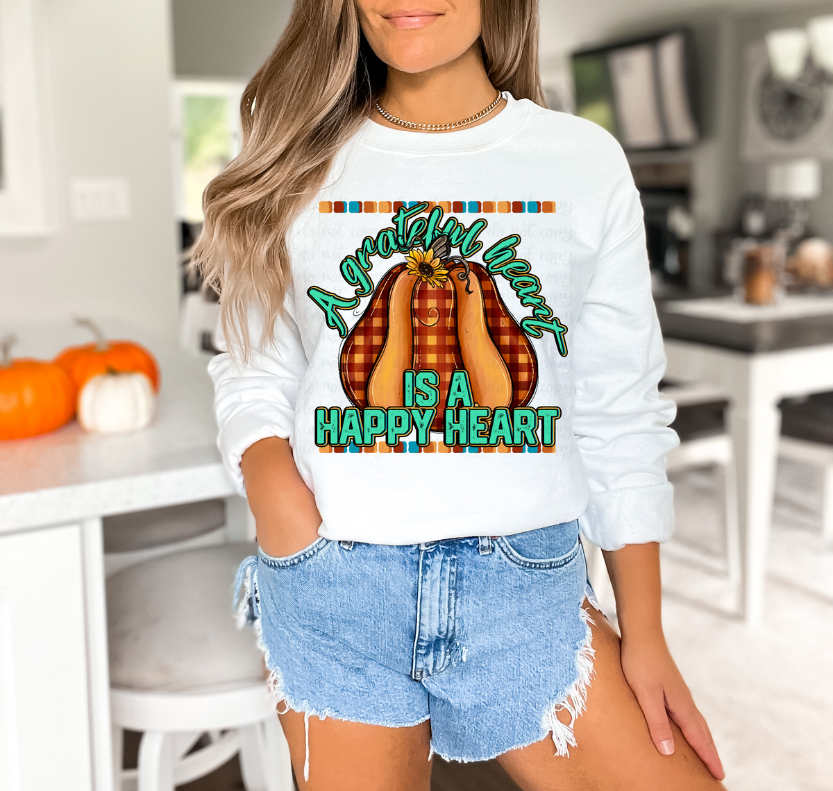 A grateful heart is a happy heart pumpkin 36376 DTF transfer