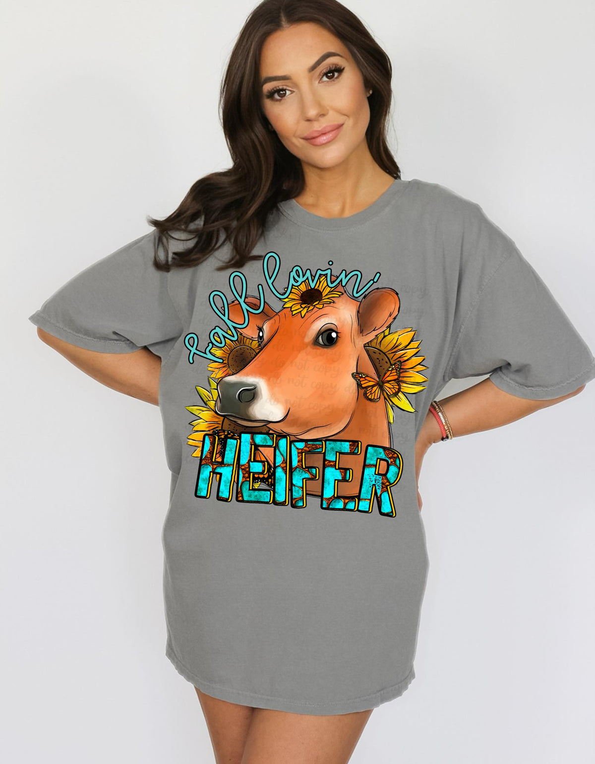 Fall lovin’ heifer brown cow 36375 DTF transfer