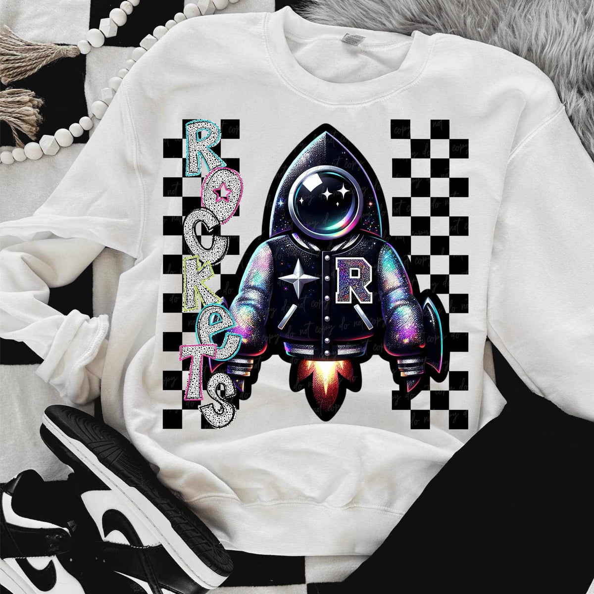 Rockets Dalmatian filled with mascot (VIRGO) 58057 DTF transfer