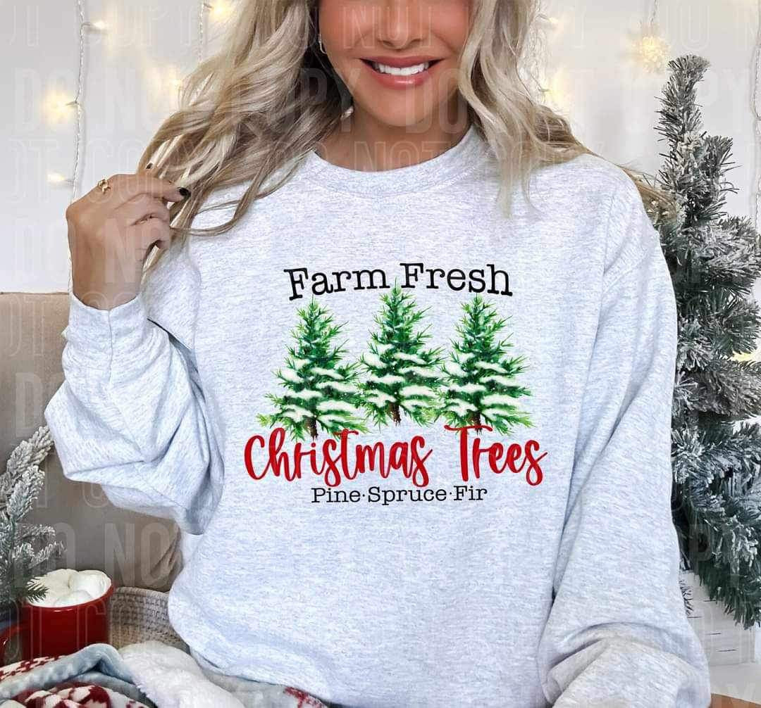 Farm fresh Christmas trees with trees 16802 DTF Transfer