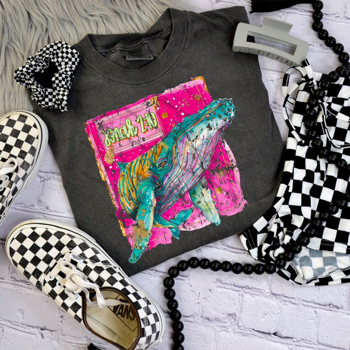 Jonah 2:10 whale DISTRESSED (saved) 110493 DTF transfer