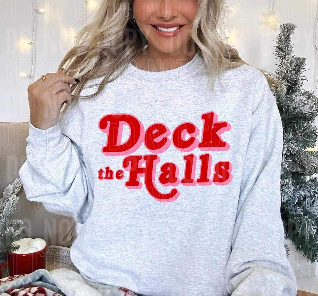 Deck the halls red 16800 DTF Transfer