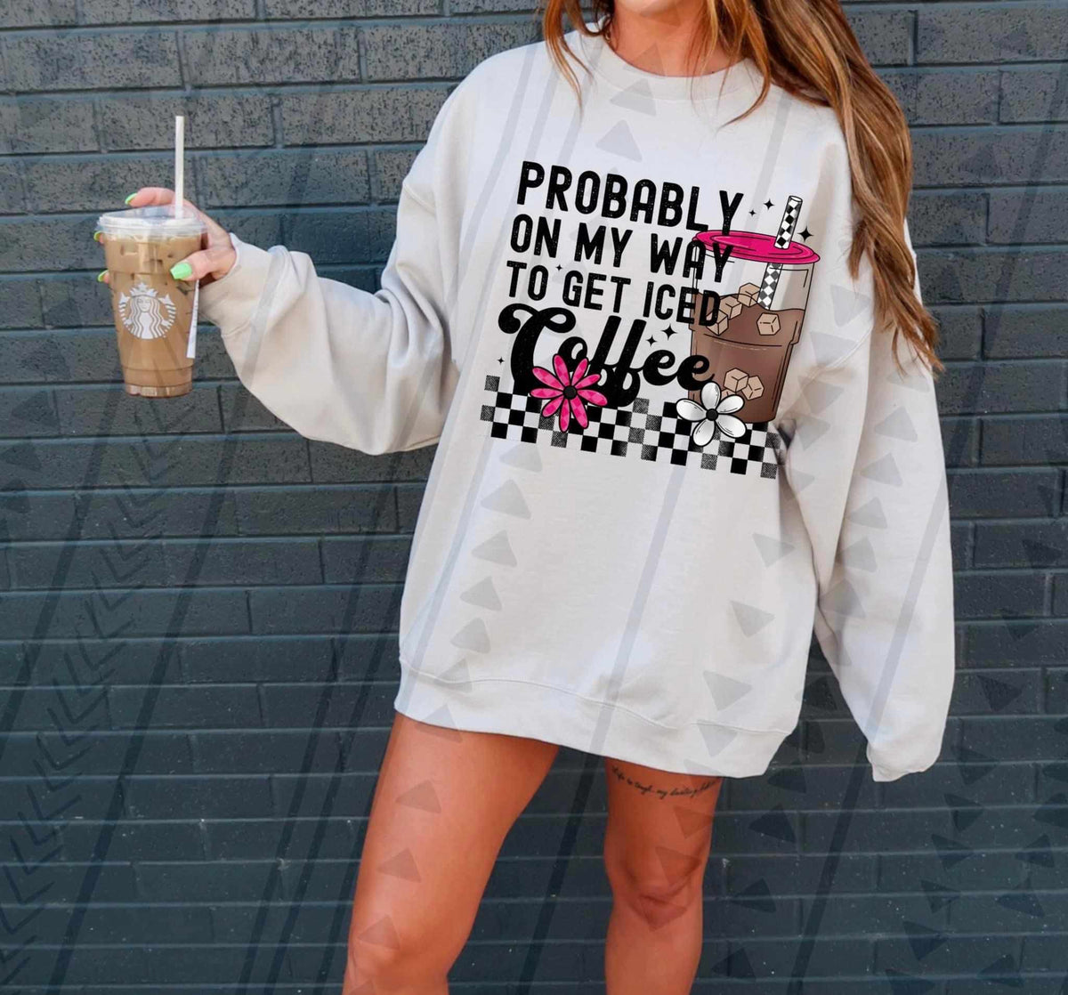 Probably on my way to get iced coffee 36512 DTF transfer