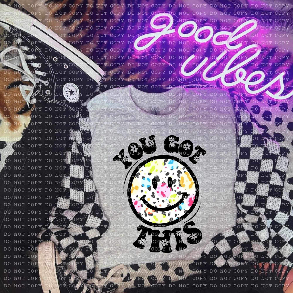 You got this colorful smiley (ECHT) 26452 DTF transfer