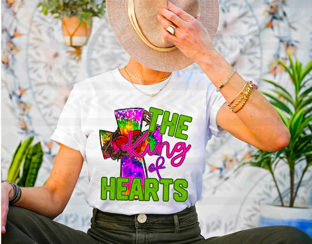 The king of hearts tie dye cross 16783 DTF Transfer