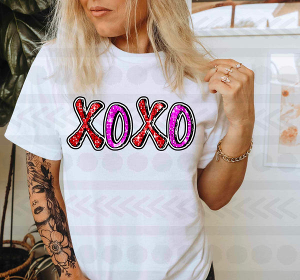 Xoxo (red and pink sequin) 16778 DTF Transfer