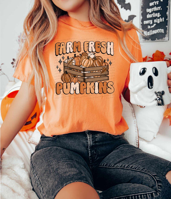 Farm fresh pumpkins (crate of pumpkins) 36525 DTF transfer
