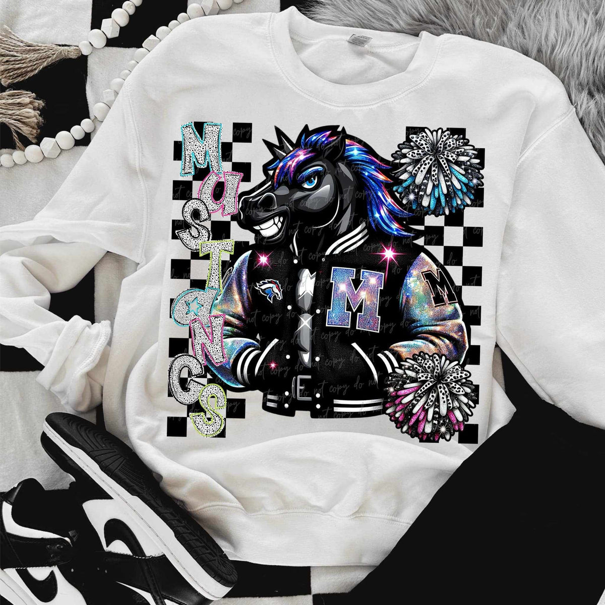 Mustangs Dalmatian filled with mascot (VIRGO) 58024 DTF transfer