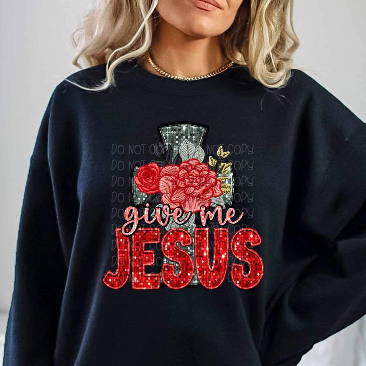 Give me jesus (cross with flowers) 16769 DTF Transfer
