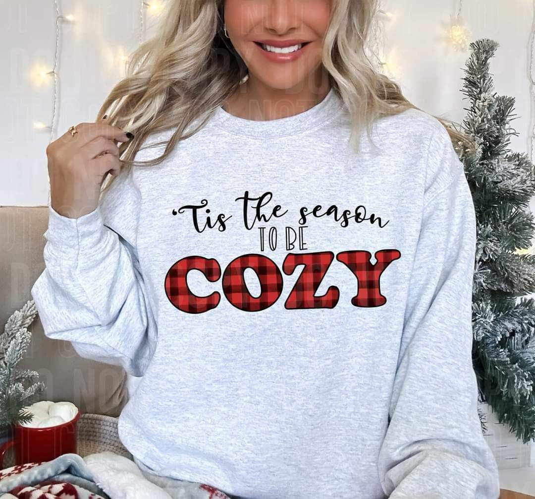 Tis the season (black font with buffalo plaid) 16792 DTF Transfer
