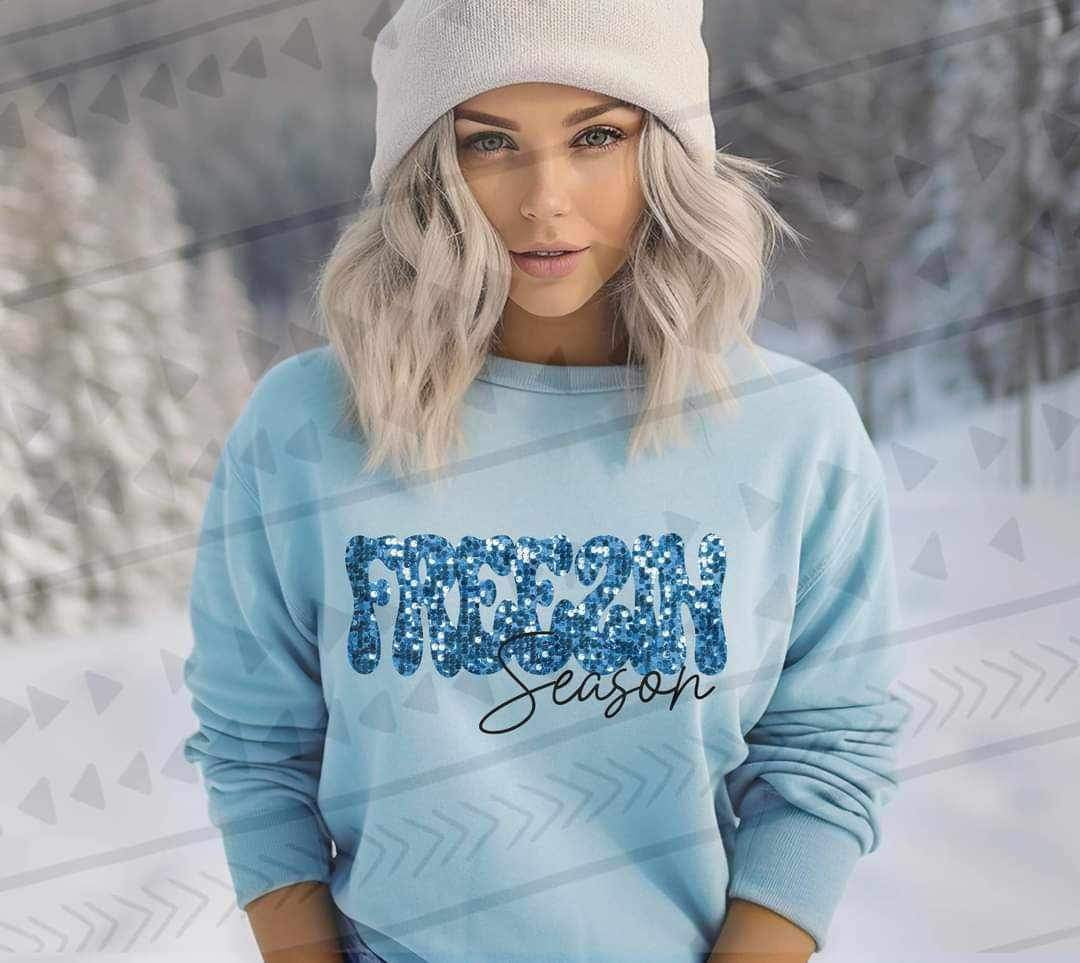 Freezin season blue sequin 16811 DTF Transfer