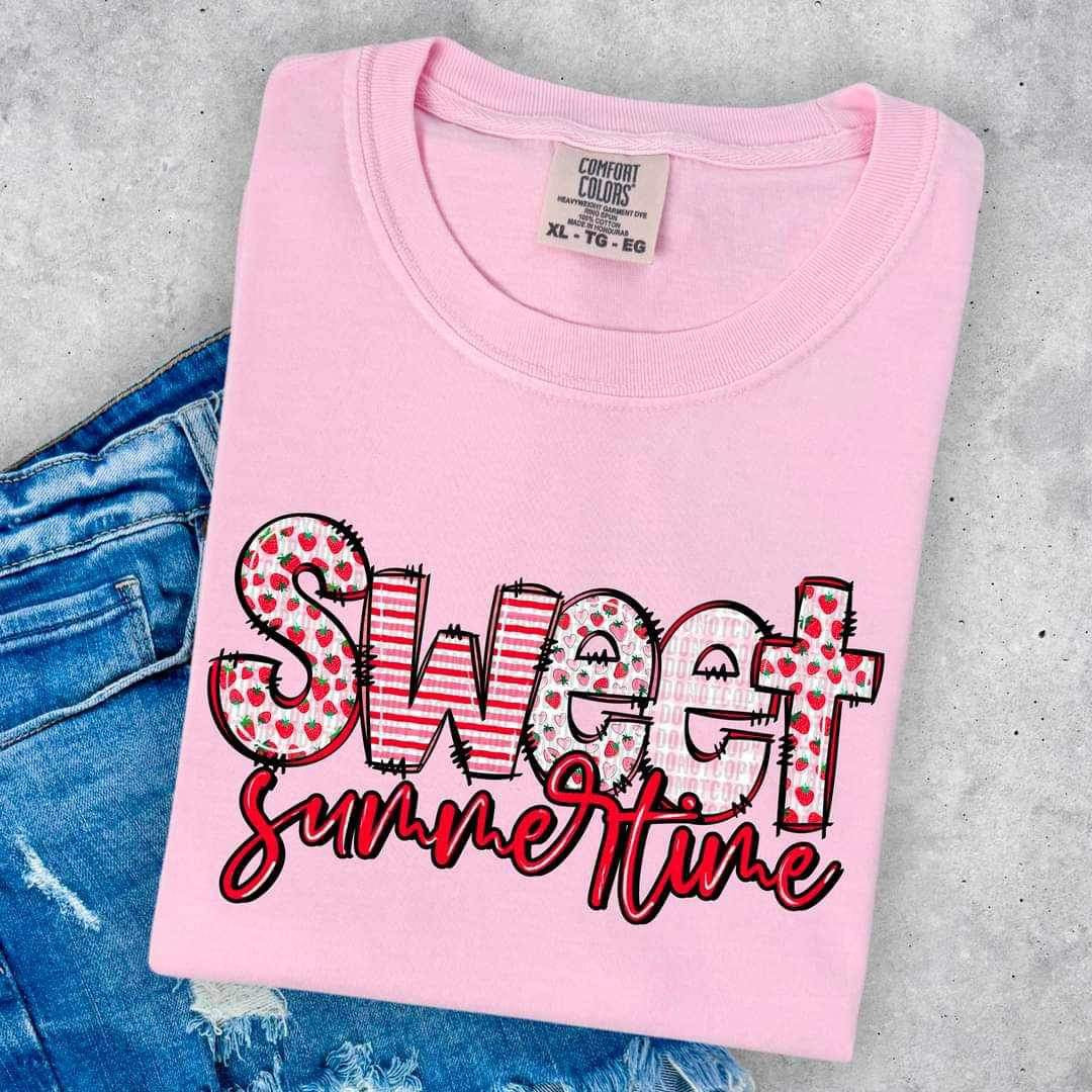 Sweet summertime strawberry font 26455 DTF transfer