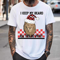 I keep my beard real thick and sprucy lion with santa hat (VIRGO) 16851 DTF Transfer
