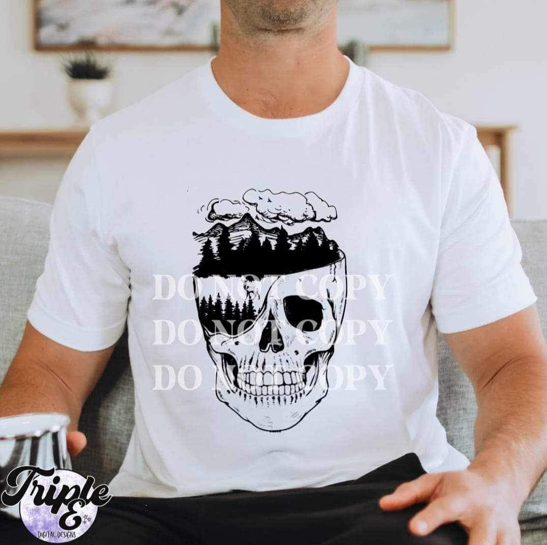 Skull with trees 26470 DTF transfer