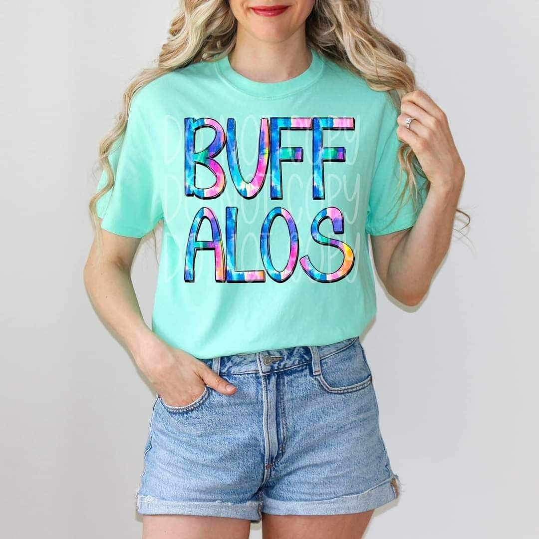 Buffaloes tie dye font 26492 DTF transfer