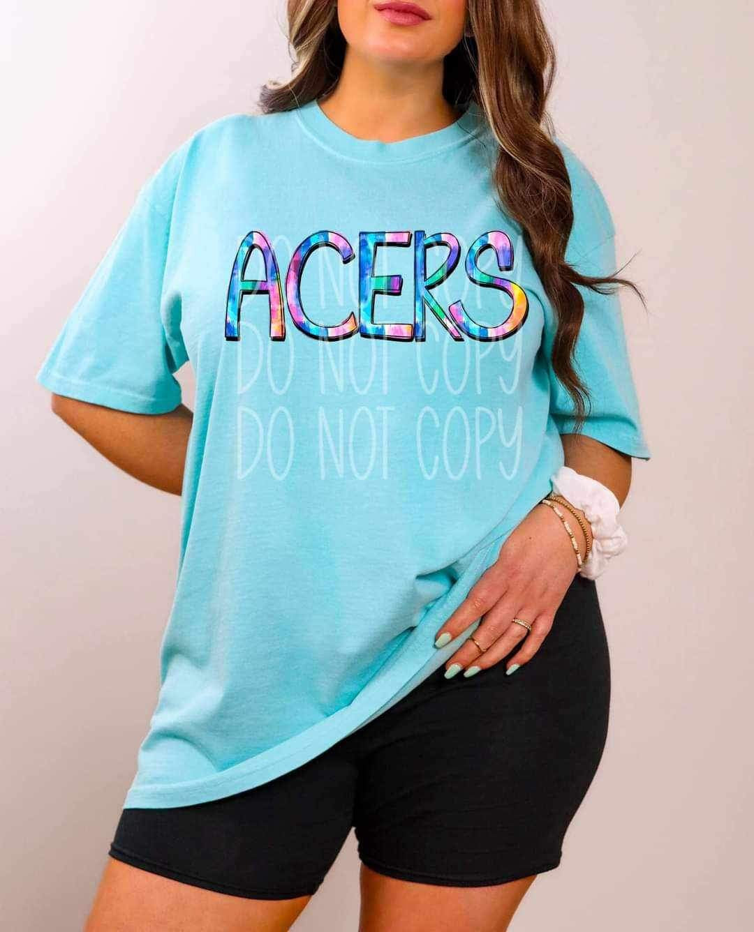 Acers tie dye font 26491 DTF transfer