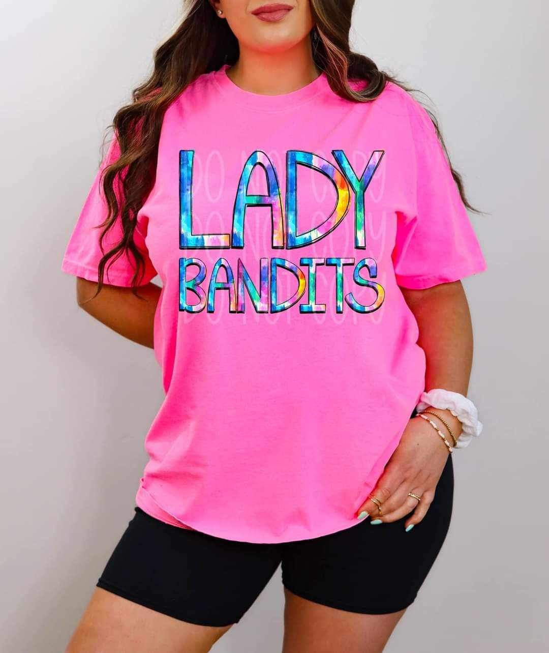 Lady bandits tie dye font 26490 DTF transfer