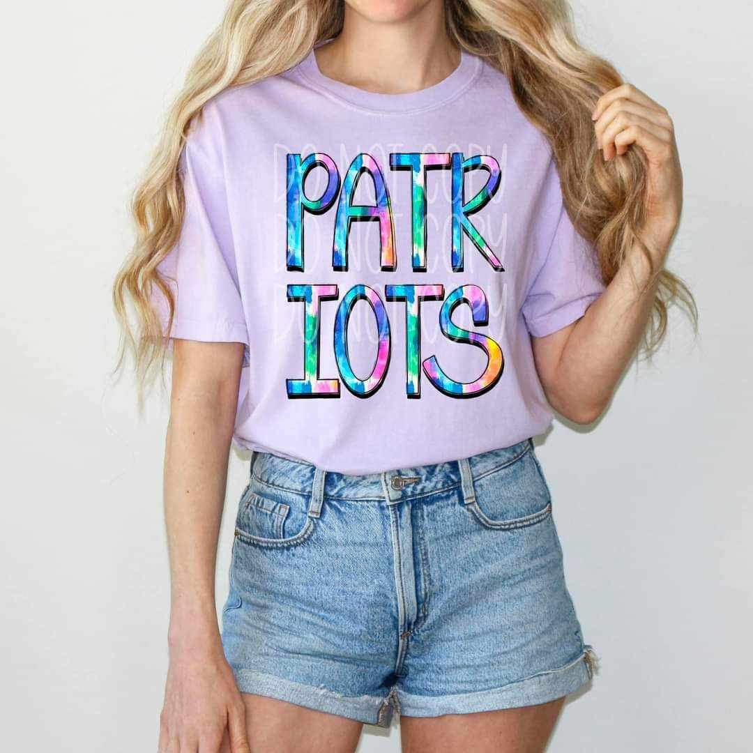Patriots tie dye font 26488 DTF transfer