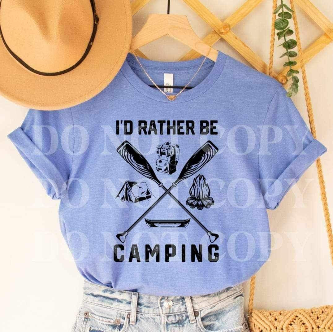 Id rather be camping black 26467 DTF transfer