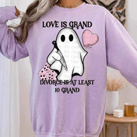 Love is grand divorce is at least 10 grand ghost with knife (VIRGO) 16838 DTF Transfer