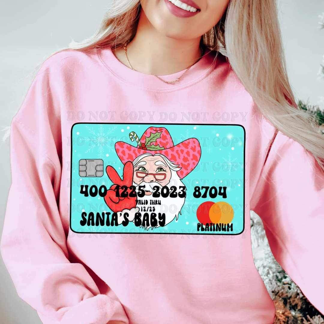 Santa baby credit card (VIRGO) 16829 DTF Transfer