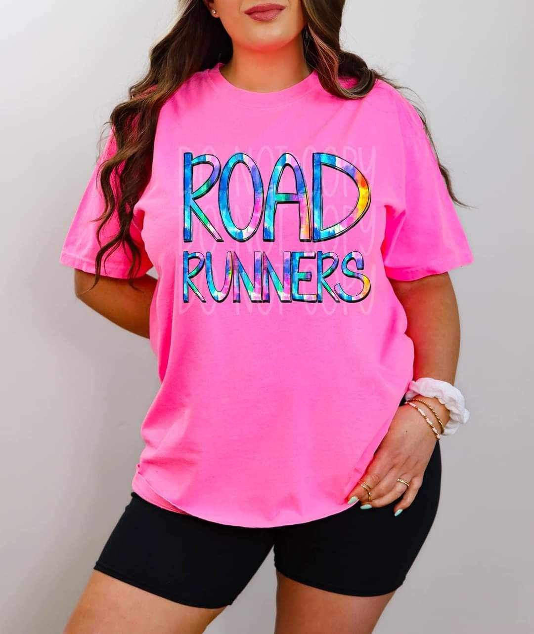 Roadrunners tie dye font 26479 DTF transferer