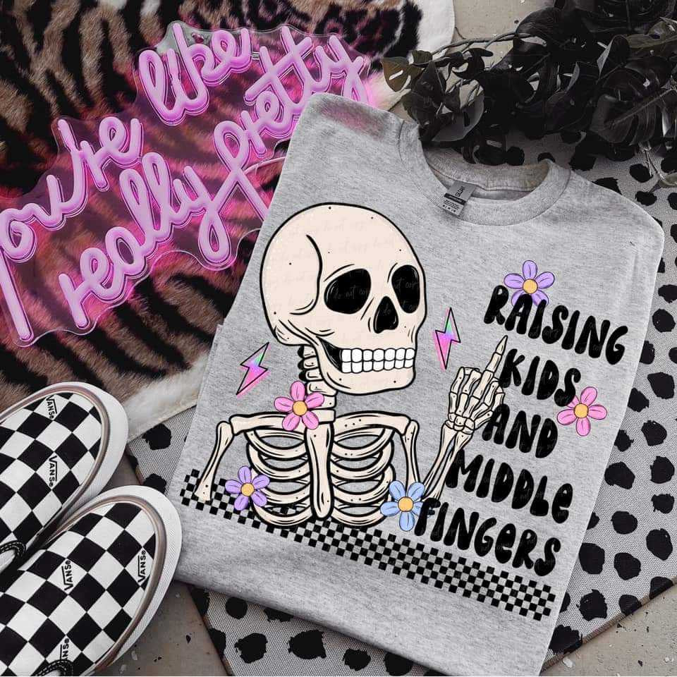 Raising kids and middle fingers (VIRGO) 36581 DTF transfer