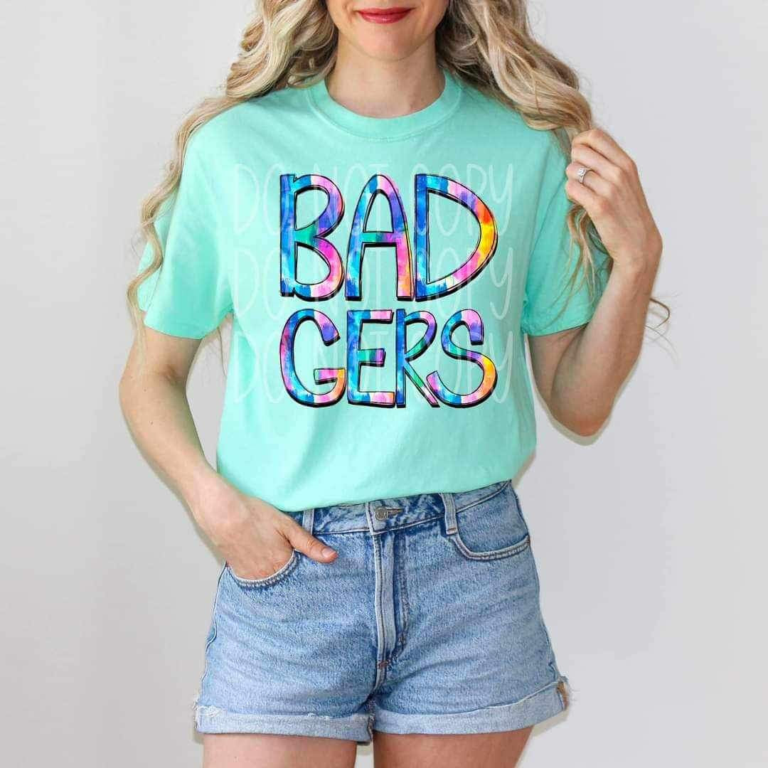 Badgers tie dye font 26476 DTF transfer