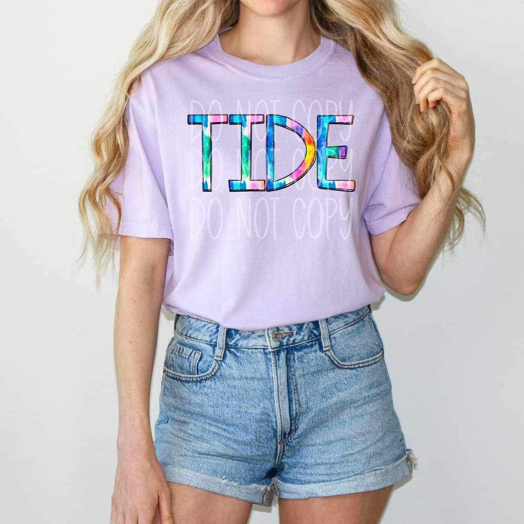 Tide tie dye font 26471 DTF transfer