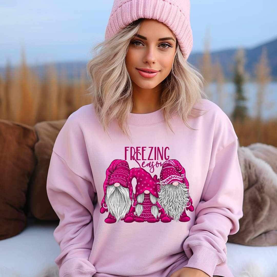 Freezin season pink gnomes 16888 DTF Transfer