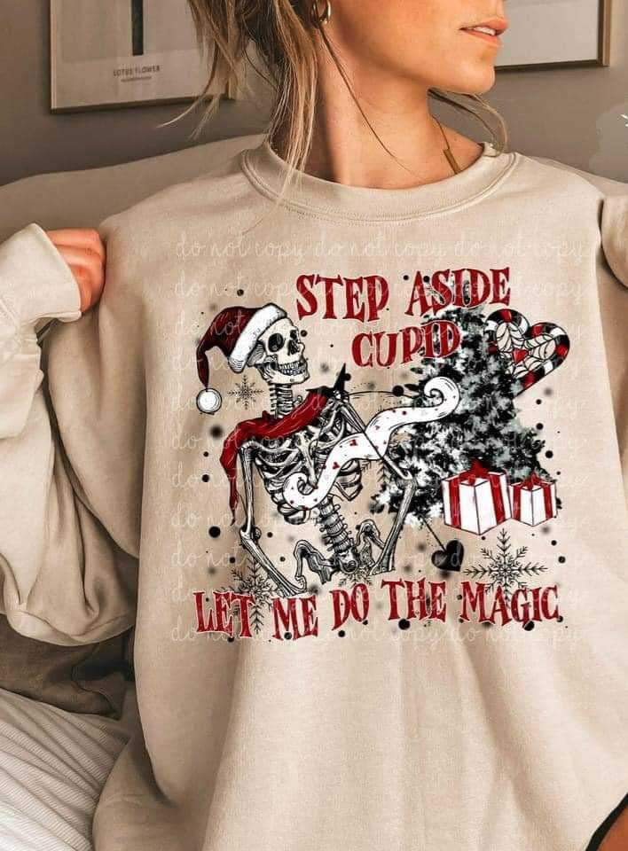Step aside cupid let me do the magic (santa skellie, cupid bow, tree) 16884 DTF Transfer