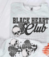 Black heart club (black heart, skull, bats) 16874 DTF Transfer