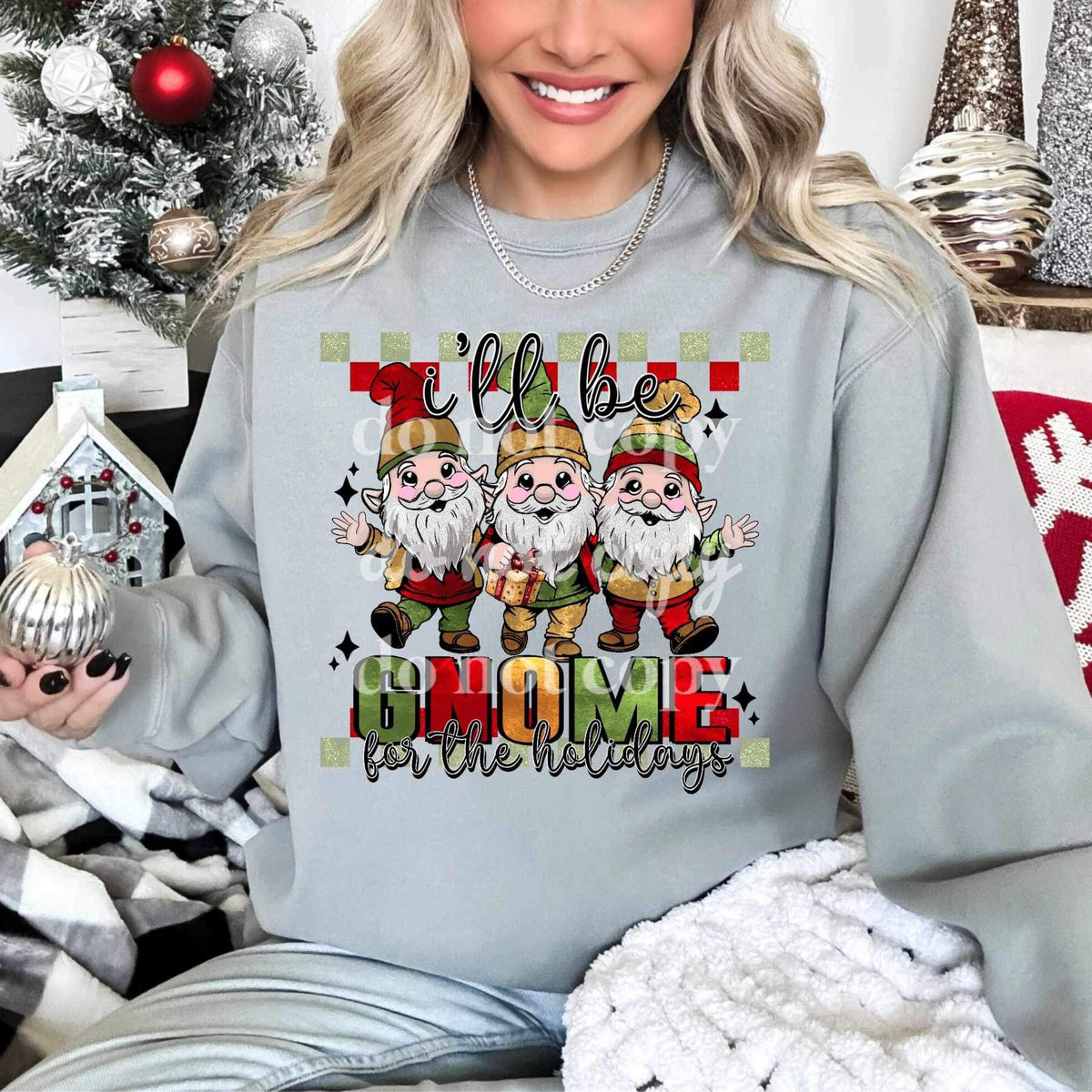 Ill be gnome for Christmas trio gnomes 16943 DTF Transfer