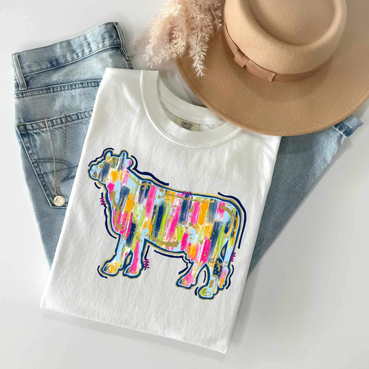 Cow brushstroke 26661 DTF transfer