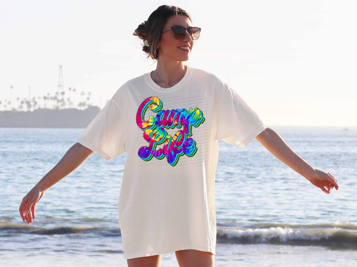 Camp life tie dye 26635 DTF transfer