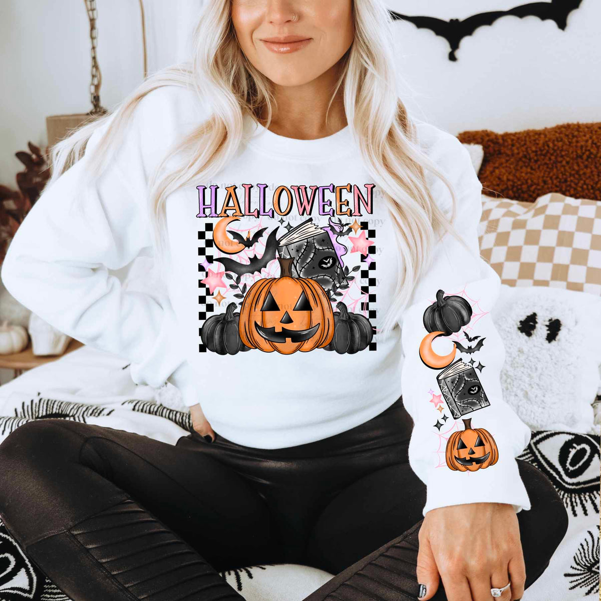 Halloween colorful font halloween items FRONT ONLY (CSC) 36636 DTF transferT