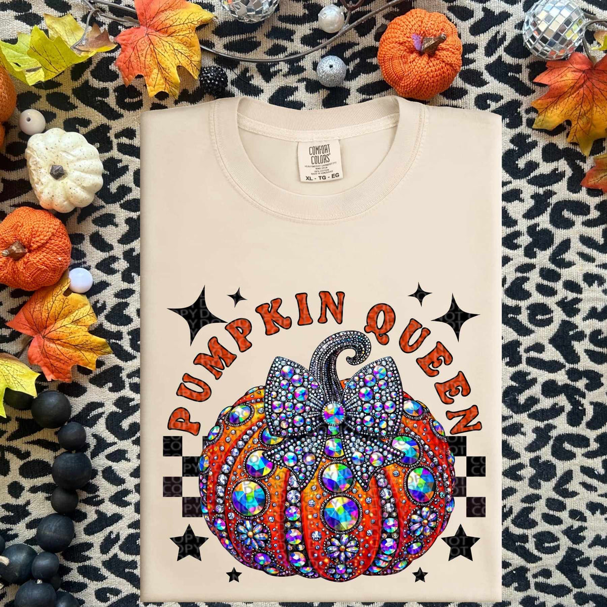 Pumpkin queen rhinestone pumpkin 58182 DTF transfer