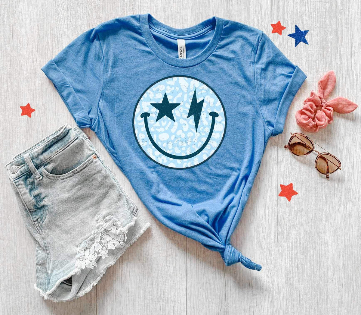 blue smiley 26605 DTF transfer